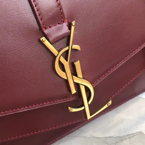 Hyperpeter YSL MEDIUM SULPICE CHAIN BAG IN BURGUNDY LEATHER 0128