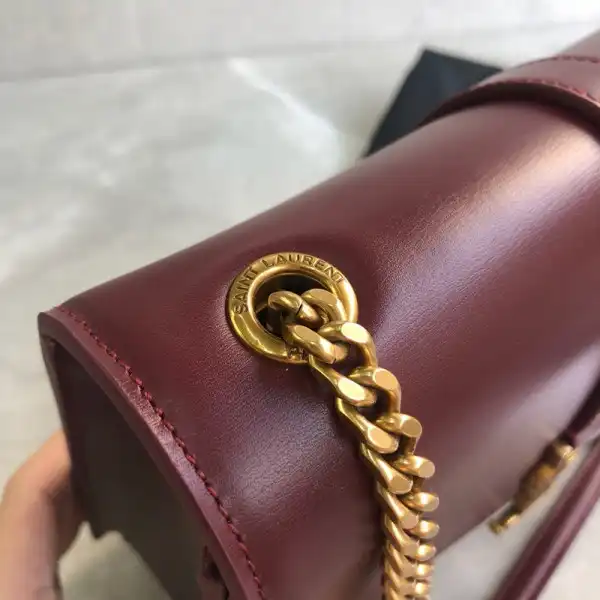 Hyperpeter YSL MEDIUM SULPICE CHAIN BAG IN BURGUNDY LEATHER 0128